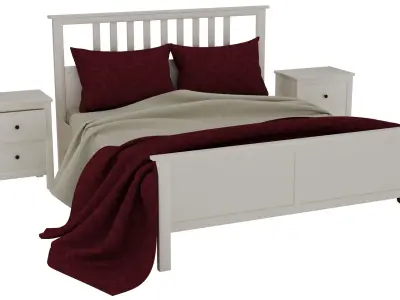  Ikea Hemnes Double Bed and Chest of two drawers 3D model