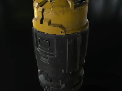 Sci Fi Industrial Barrel Crate Game Ready PBR Textures Low-poly 3D model