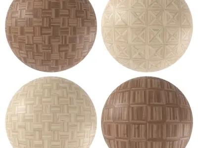 Parquet - Laminate - Wooden floor 4 in 1 3D model 36