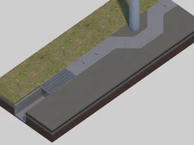 Gutter  Upper lid U type 3D model