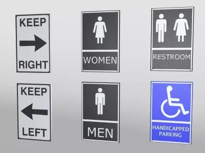 Wall Mounted Sign Low-poly 3D model