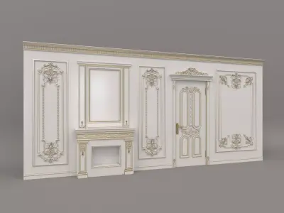 Wall Molding in Classic French style 11 3D model