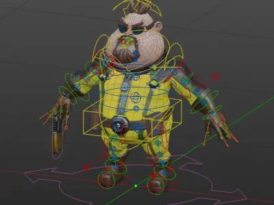 Game Character Evil Crazy Doc Low-poly 3D model