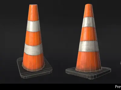Traffic Cones - In-Game Ready Low-poly 3D model