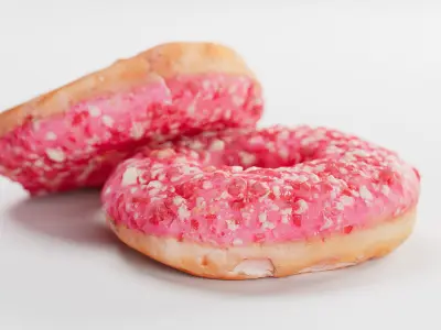 Strawberry Donut - 3D Scan Low-poly 3D model