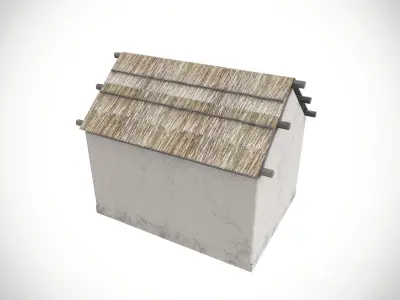 Straw Roof House Low-poly 3D model