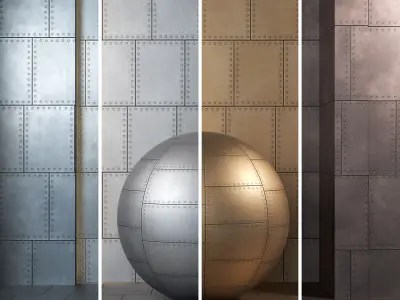 4K Steel Metal Plate Textures  - 12 in 1 - Seamless PBR Texture
