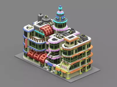 House Voxel - 32 Low-poly 3D model