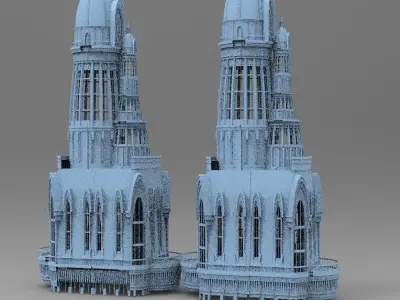 Steam punk Stone lineage walkway 2  3D model