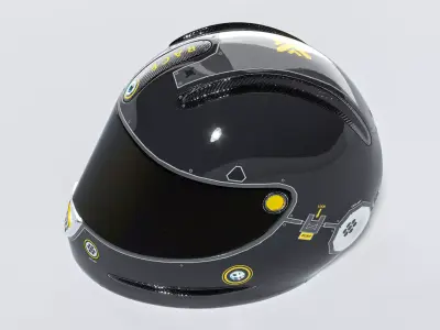 Sci-Fi Motorcycle Helmet Low-poly 3D model