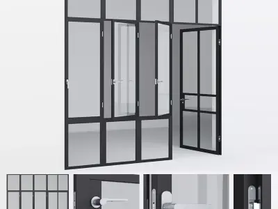 Aluminium door 18 3D model