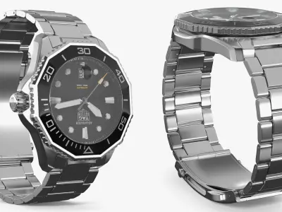  Tag Heuer Aquaracer Dive Watch on Male Wrist Black 