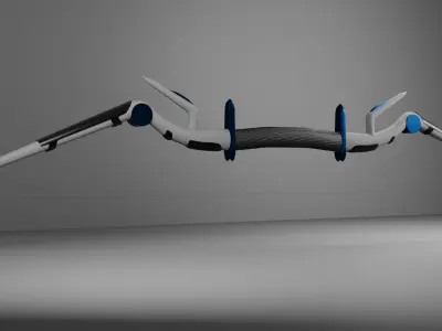 Futuristic Sci-Fi Bow 3D Model Low-poly 3D model