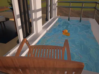 minimalist interior with a swimming pool Free 3D model