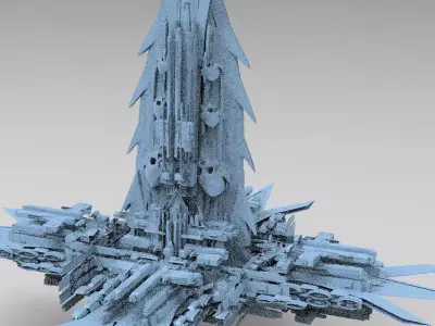 Machine City Scull Towers 1 3D model