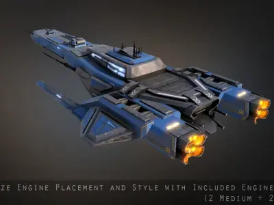 Templar Frigate Low-poly 3D model