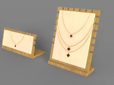 Bamboo Jewelry Display Board 3D model