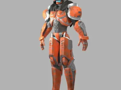 Tengu Robot Low-poly 3D model