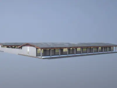 MilitaryBase PortoVelho Barracks 01 Low-poly 3D model