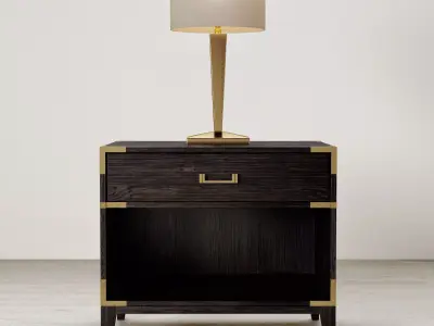 RH Cayden Campaign open nightstand 26 3D model