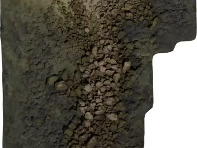 Coastal Rock and Algae Patch Low-poly 3D model