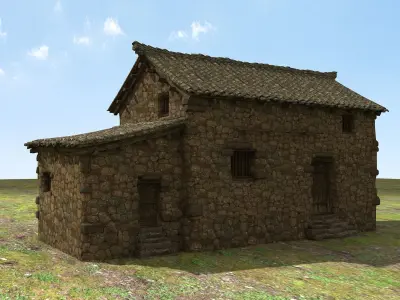 Stone House Low-poly 3D model