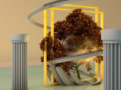 I S O L A T I O N tree in glass box Low-poly 3D model