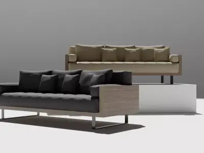 Modern minimalistic sofa 3d model  Free 3D model
