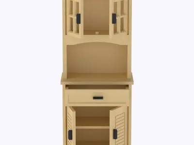 Tall Kitchen cabinet with functional door and shelves  3D print model