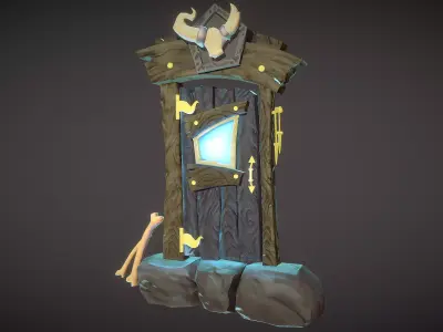Stylized Door prop Low-poly 3D model
