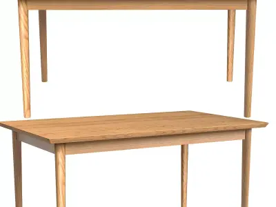 Dion Oak Veneer Parquet Dining Table Low-poly 3D model