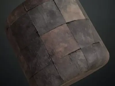 Dark Brown Stylized Organic Shell Pattern PBR Seamless Texture