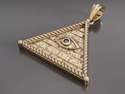 Pyramid Pendant with Eyes pendant 3D print model
