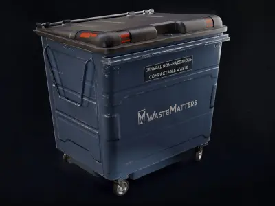 Trash Container Low-poly 3D model