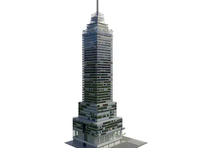Torre Latinoamericana Low-poly 3D model