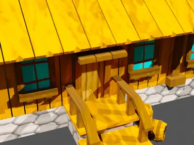 Tavern Stylized Low Poly Low-poly 3D model
