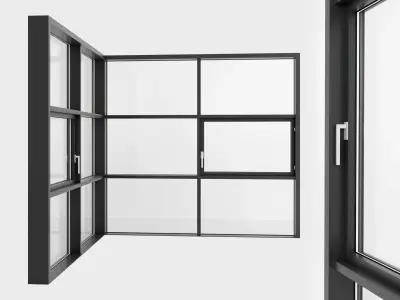 Panoramic glazing Stained glass 93 Low-poly 3D model