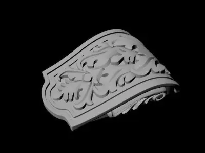 2 pilasters ornate design 3D model