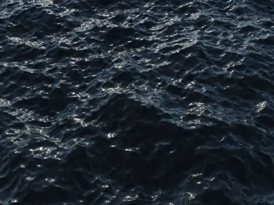 No plugin animated 3d ocean 3D model