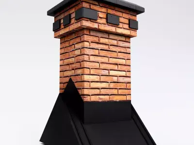Chimney 3d model brick Low-poly 3D model