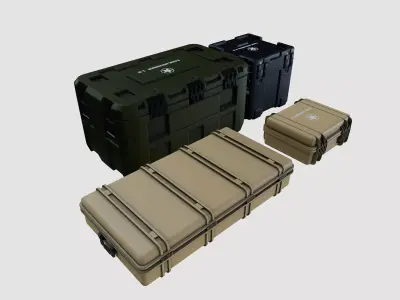 military cases Low-poly 3D model