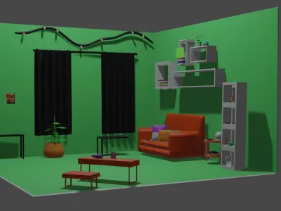 Isometric Room-House  3D model