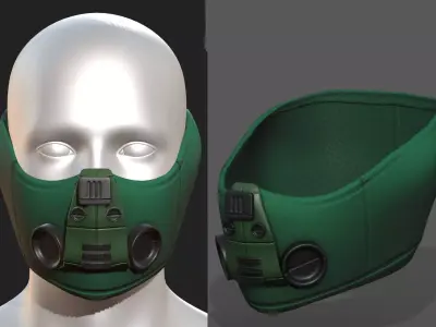 Gas mask scifi military combat 3d  Low-poly 3D model