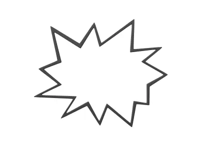Bursts Symbol V1 003 Low-poly 3D model