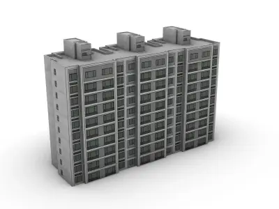 modern residential building Low-poly 3D model