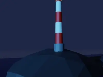 Lighthouse City Low-poly 3D model