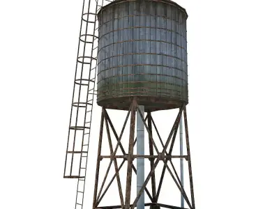 water tower Low-poly 3D model