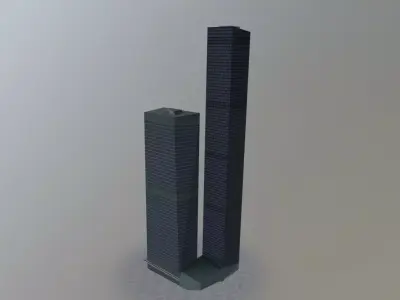 Moscow OKO Low-poly 3D model