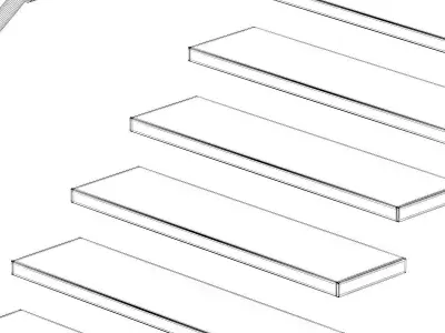 Black Metal Stairs 2 3D model