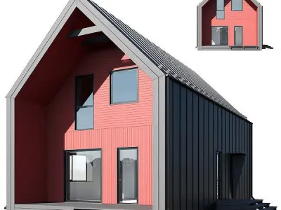 modular modern house 3D model